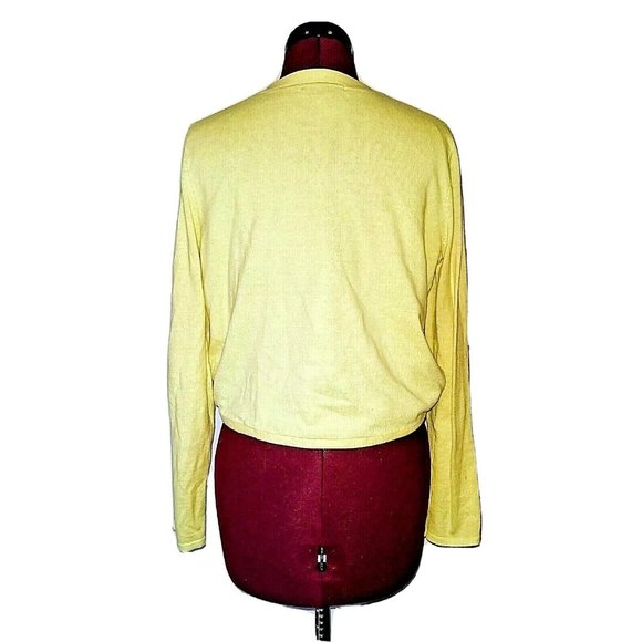 CAbi Womens Prepster Cardigan Size Small Yellow Cropped - Picture 2 of 8